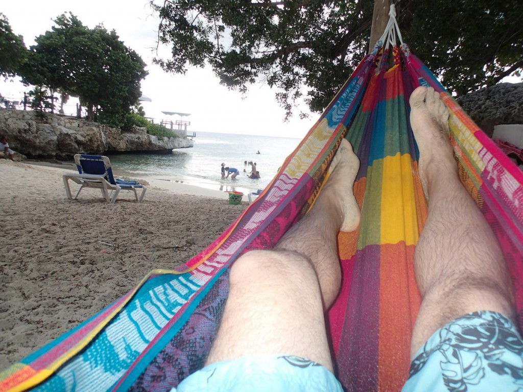 There was a couple of hammocks on the beach, but they were pretty much in constant use.
