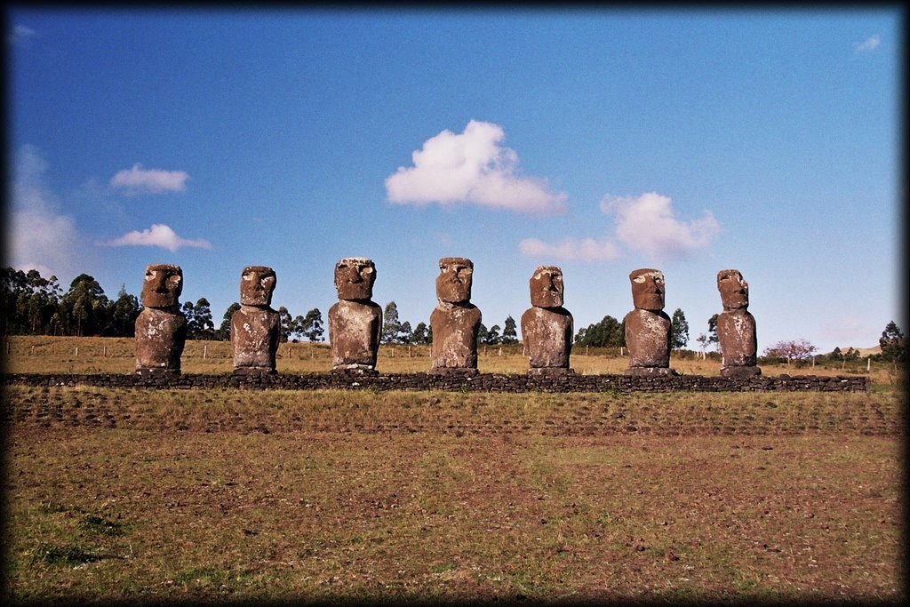 Ahu Akivi are the only moai that face the ocean.