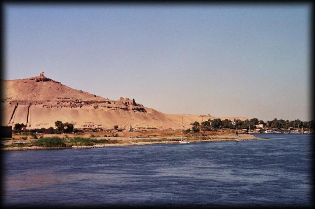 As we floated in to Aswan, we saw the Tombs of the Nobles up on the hillside.