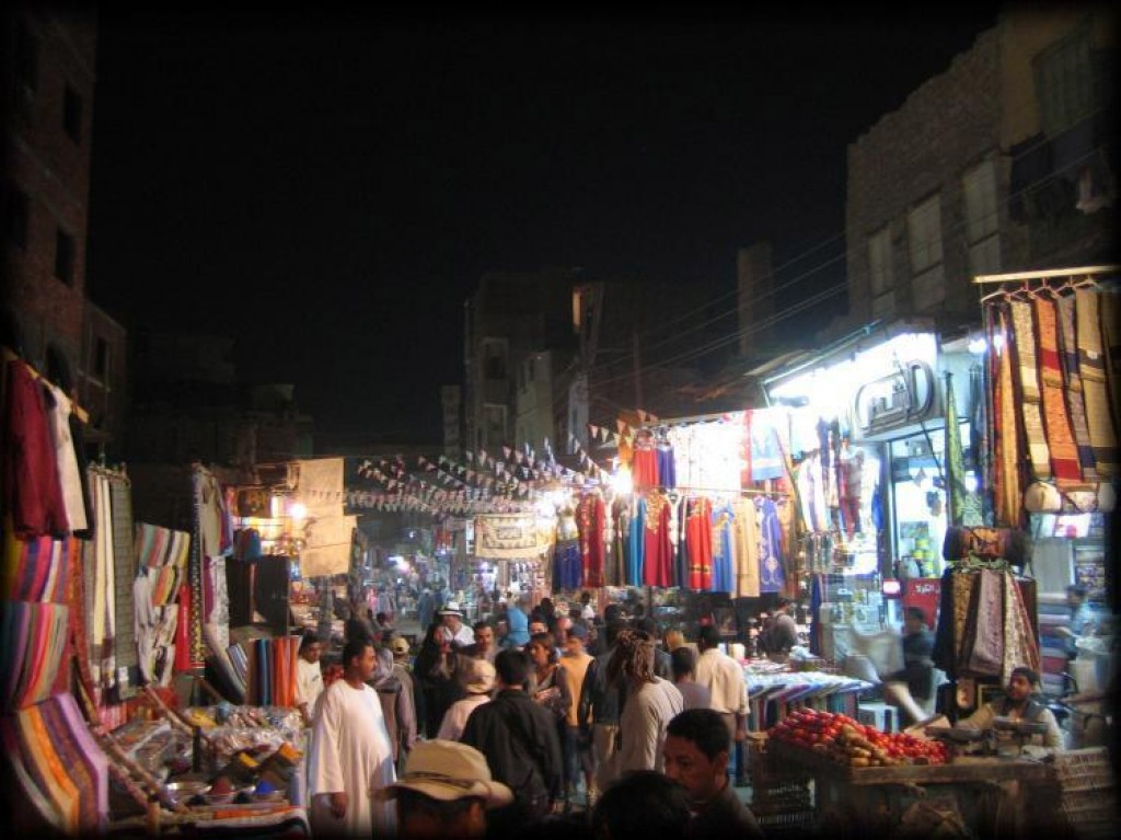 Aswan has a very bustling street market.