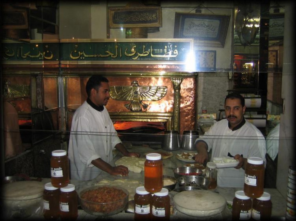 Some bad Egyptian Pancakes restaurant in the Khan-al-Khalili.