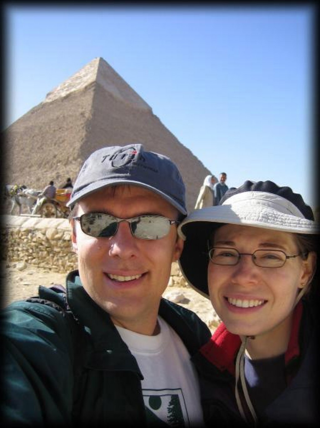 We visited the Pyramids of Giza outside of Cairo.  