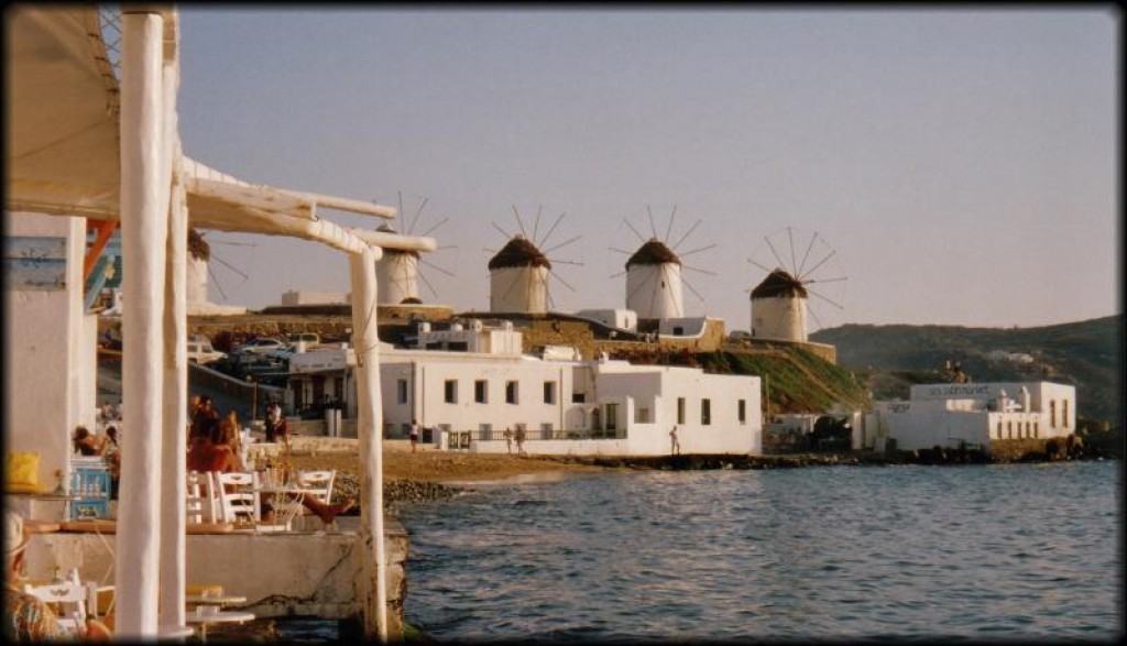 Windmills at the southern end of the city.