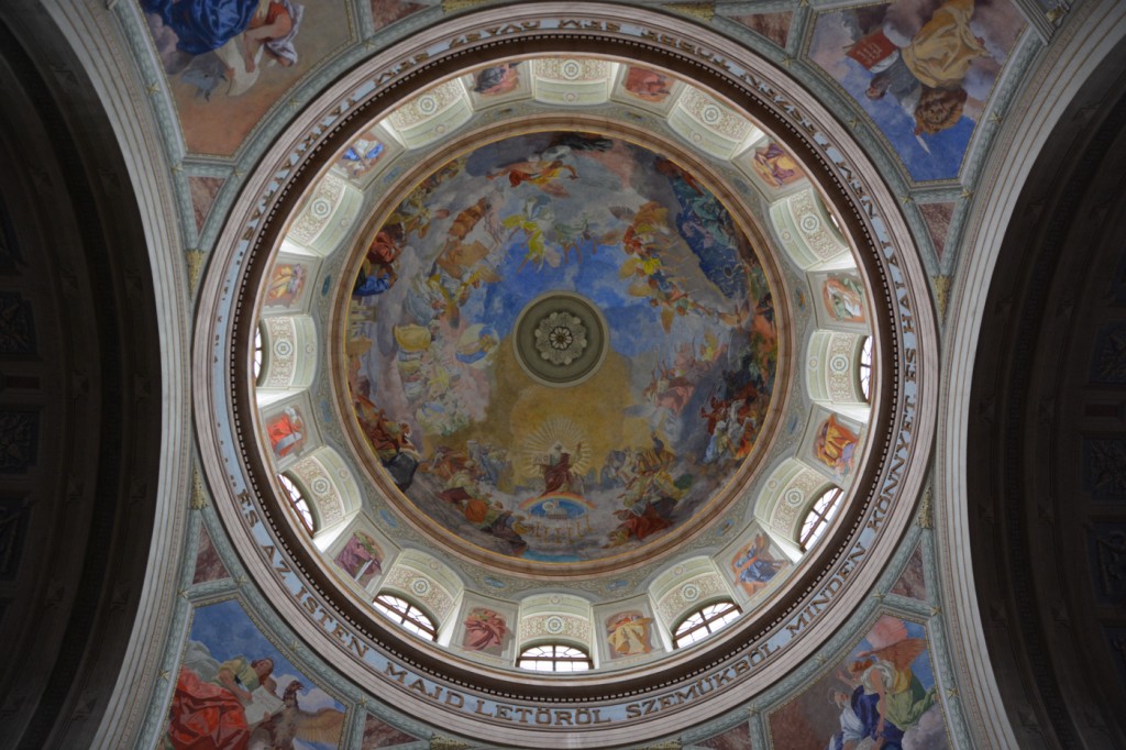 Beautiful ceiling of the Cathedral Basilica of St. John the Apostle, Eger