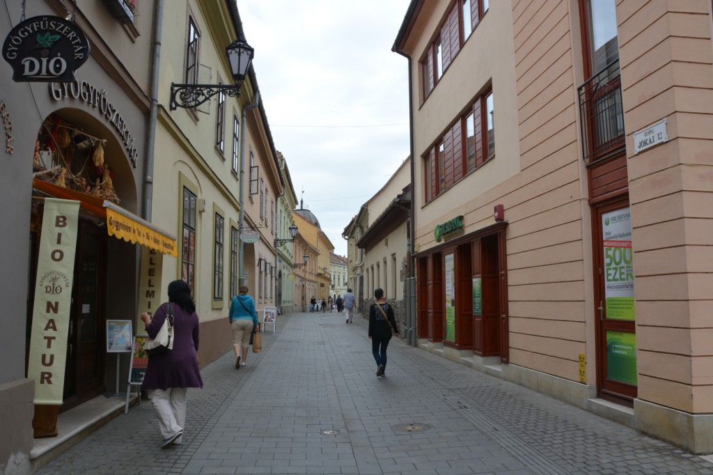 Quiet pedestrian streets of Eger. A very pleasant stroll!
