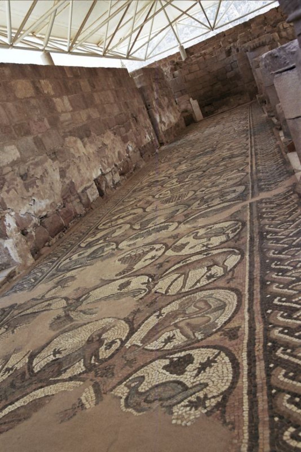 The church has beautiful mosaic floors.