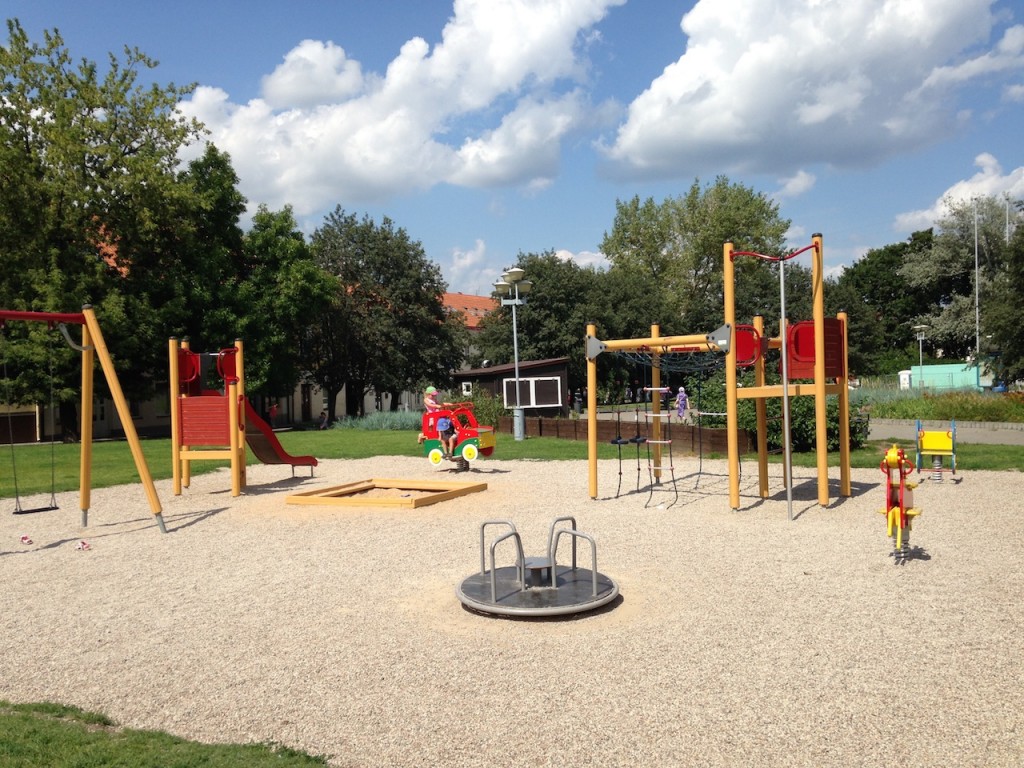 A playground downtown in Vilnius.