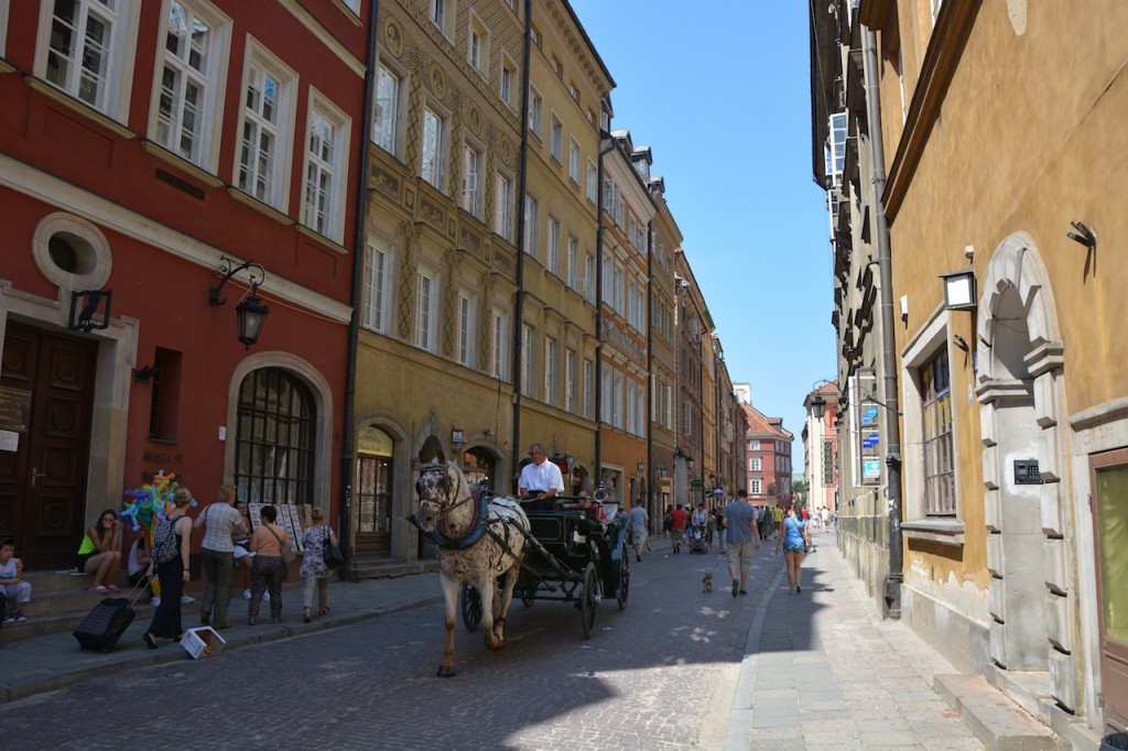The beautiful recreated streets of Old Warsaw.
