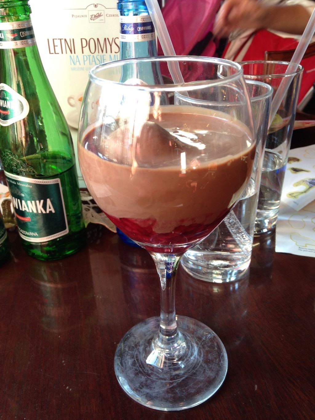 Delicious chocolate and raspberry drink at E. Wedel (with alcohol, of course)
