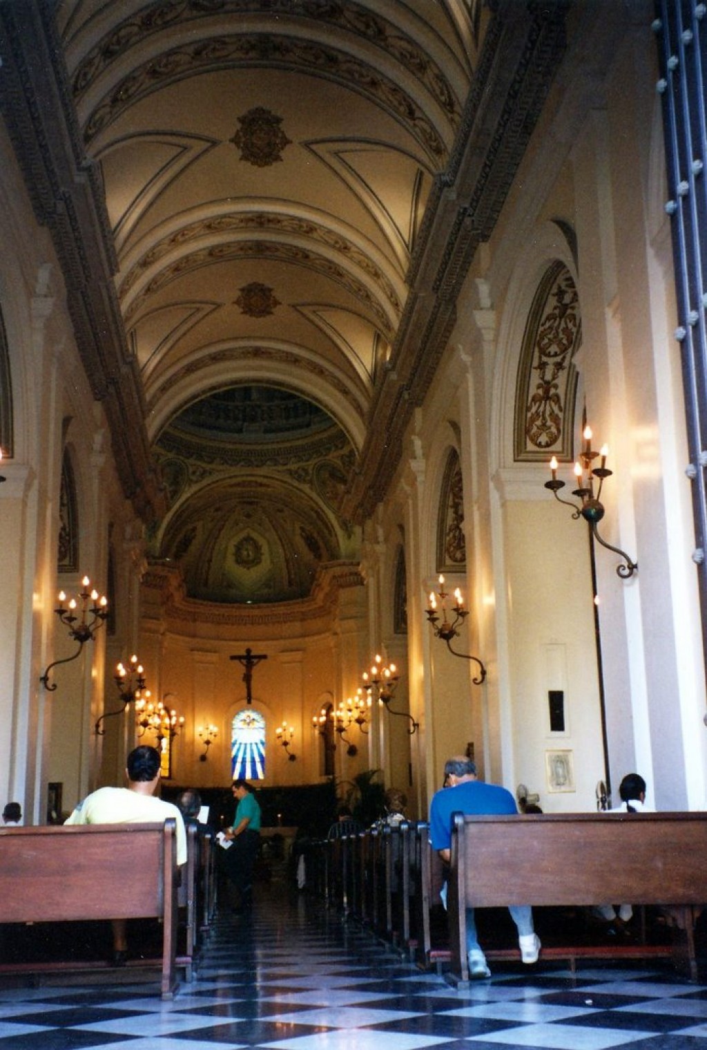 Inside the cathedral in San Juan