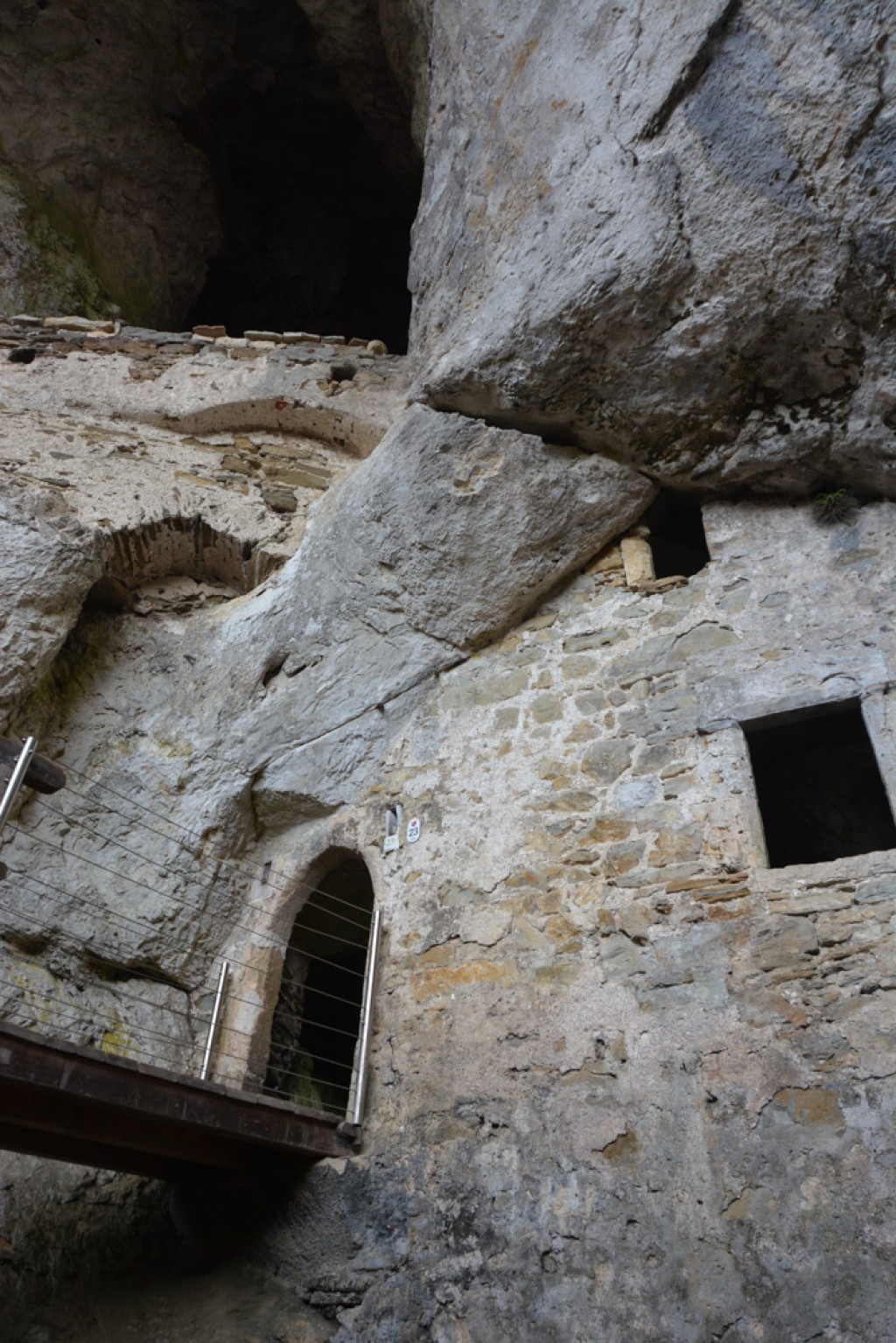 Rooms built into the cave wall