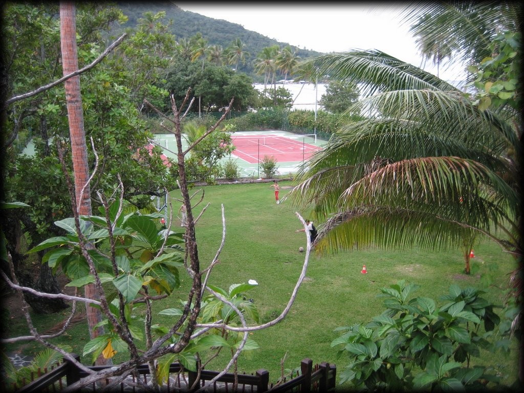 The tennis courts at Club Med Bora Bora.