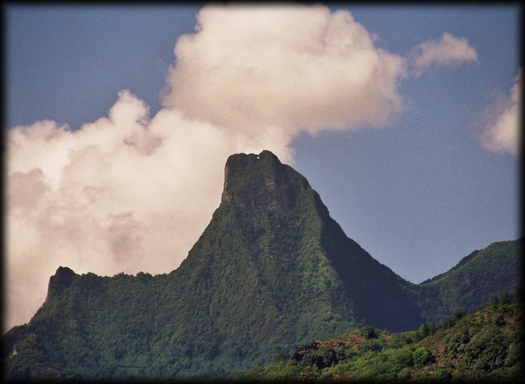 Mount Mouaputa is known as the 'pierced mountain' because of the hole on top.