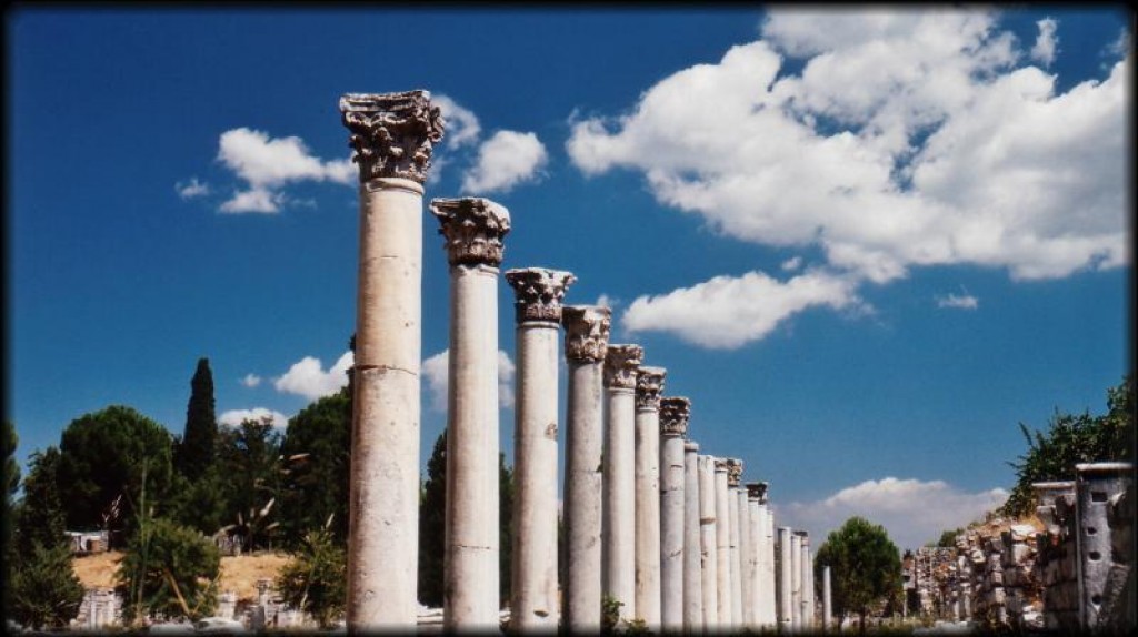 These columns marked off the Agora (a commercial trade center) 