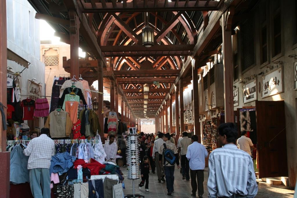 On the other side of the creek, this is the Dubai Old Souq, in Bur Dubai.