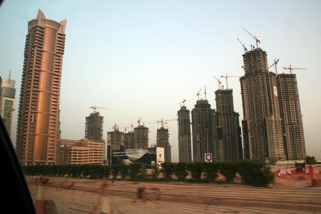 From Sheikh Zayed Rd., a view of some of the massive construction going on everywhere in Dubai.