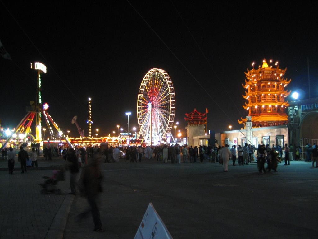 We spent an evening at the Global Village. It's quite far out of Dubai, and features craft markets from around the world.  Currently it's part of the Dubai Shopping Festival, which means it's only open a short time each year, but they have plans to make it year-round.