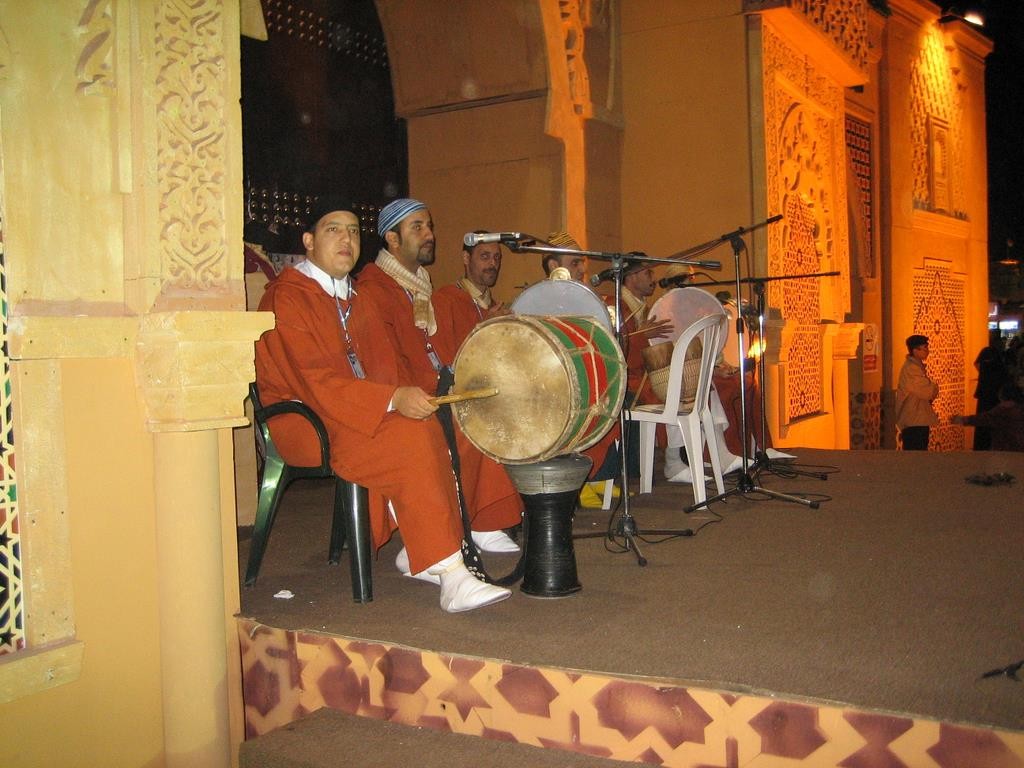 There's also lots of performances, like this one outside the Morocco area.