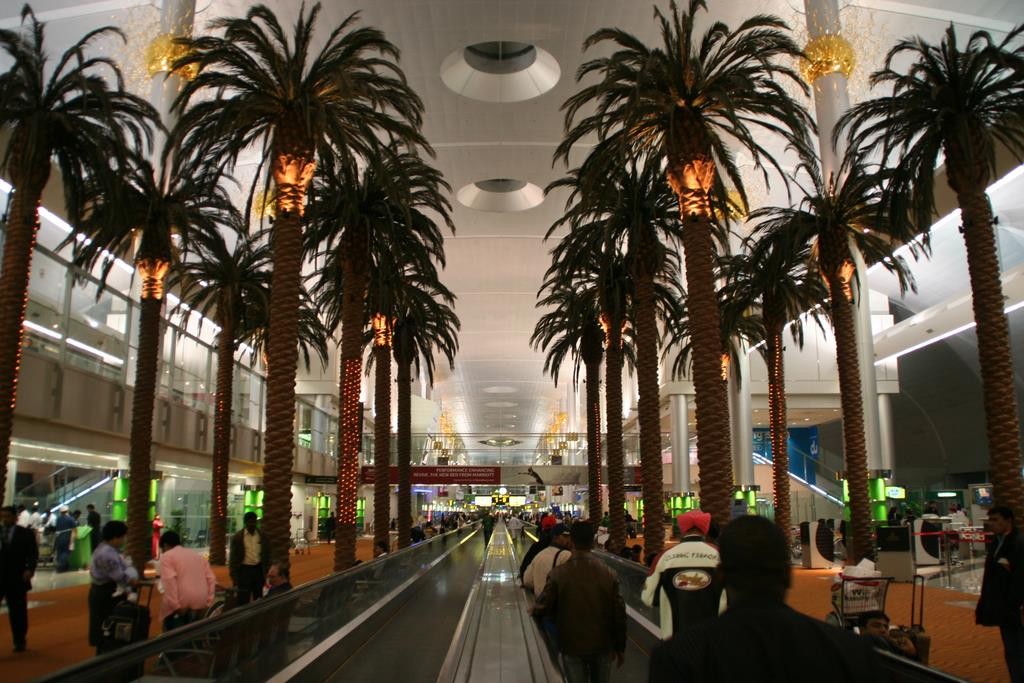 Dubai International Airport.  The palms are fake.