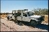 This is the vehicle we travelled in (except for the Delta). The trailer was only towed when we were going between campsites. The rest of our equipment (the tents, food, etc.) was carried by the other 2 staff members in their LandRover.