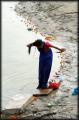 Bathing is a common sight near the ghats.