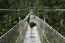 Suspension bridge at the top