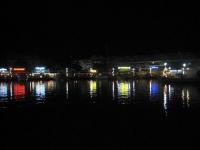 Night time view of the Marina Royale in Marigot
