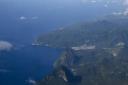 View of the Pitons from the plane