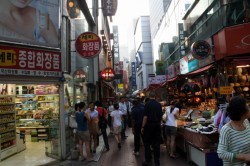 Downtown Busan - shopping in the evening.