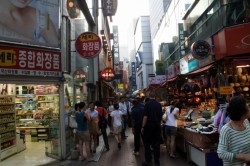 Downtown Busan - shopping in the evening.