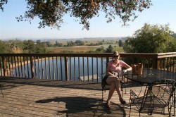 Balcony with tables for a picnic, Armida Winery