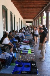 Shopping for jewlery in front of the Governor's Palace