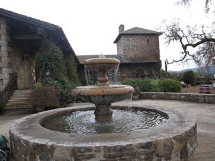 The fountain beckons you to relax and linger a while at V. Sattui Winery in the famous Napa Valley, Cailfornia