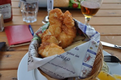 Fish 'n Chips at The Secret Garden, a wonderful restaurant in Blenheim, New Zealand