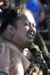 One of the Maori actors, with painted on tattoos