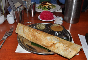 The fabulous Masala Dosa at The Lotus Heart - delicious vegetarian food in Christchurch's Cathedral Square