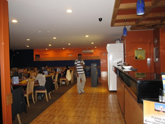 The brightly colored interior of Priya Indian Restaurant in Franz Josef.  Too bad the food was much less exciting than the color choices...