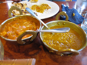 The not-so-appropriately named Veggie Banquet Platter at Priya Indian Restaurant in Franz Josef.  If this were really what Indian food tasted like, we'd both be a lot skinnier...