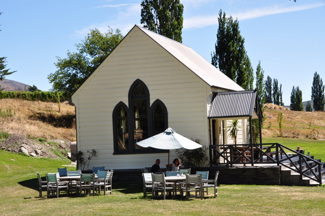 Central Otago's Waitiri Creek Winery and Restaurant's Cellar Door/Tasting Room is housed in an old church.