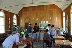 Inside the charming cellar door/tasting room at Waitiri Creek Winery and Restaurant, Central Otago, New Zealand 