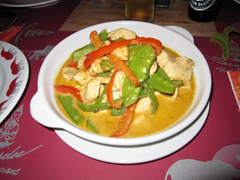 Penang Curry with chicken, at Sawasdee Thai Restaurant, Aruba
