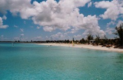 The spectacular beach at Club Med Columbus Isle, San Salvador, Bahamas