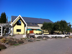 Quivira's Dry Creek Valley tasting room is set in one of their biodynamic vineyards, and complete with solar panels.