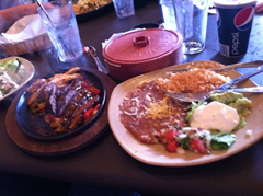 Ian's fajitas at La Rosa - the new Mexican restaurant in downtown Santa Rosa - were actually good.