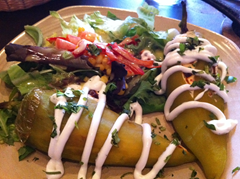 What Wendy was served as Chile Relleno at La Rosa - the new Mexican Restaurant in Downtown Santa Rosa, Wine Country