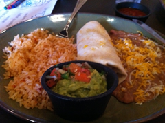 Our friend got stuck with a child-sized burrito at La Rosa restaurant - the new Mexican restaurant in downtown Santa Rosa