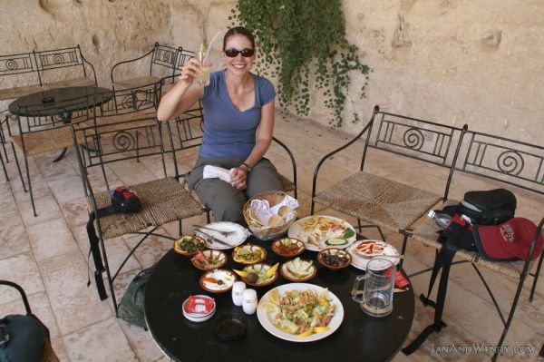 Wadi Musa, home to Petra and this fabulous Nabataean tomb turned Cave Bar and its fantastic mezze of olives and much more.